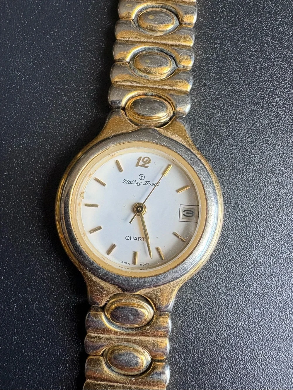 Mathey-Tissot Women’s Bi-Color Quartz Watch — White Dial